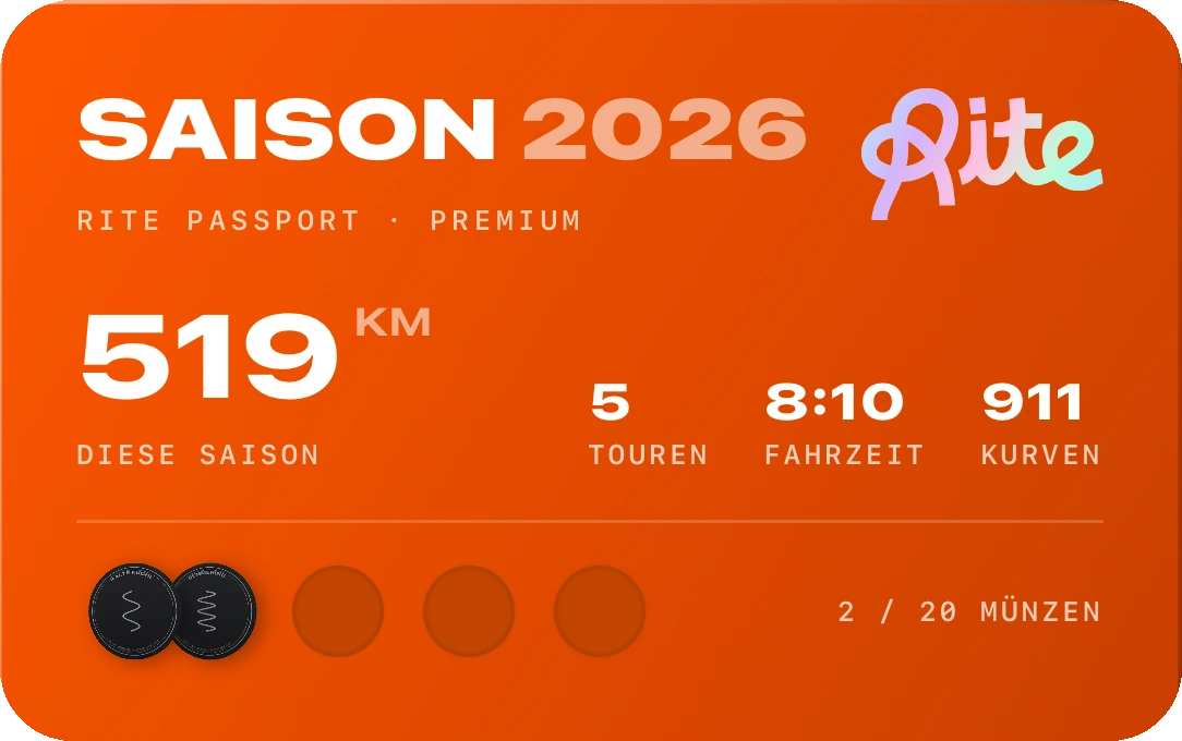 Saisonkarte 2026: 519 km, 5 Touren, 911 Kurven