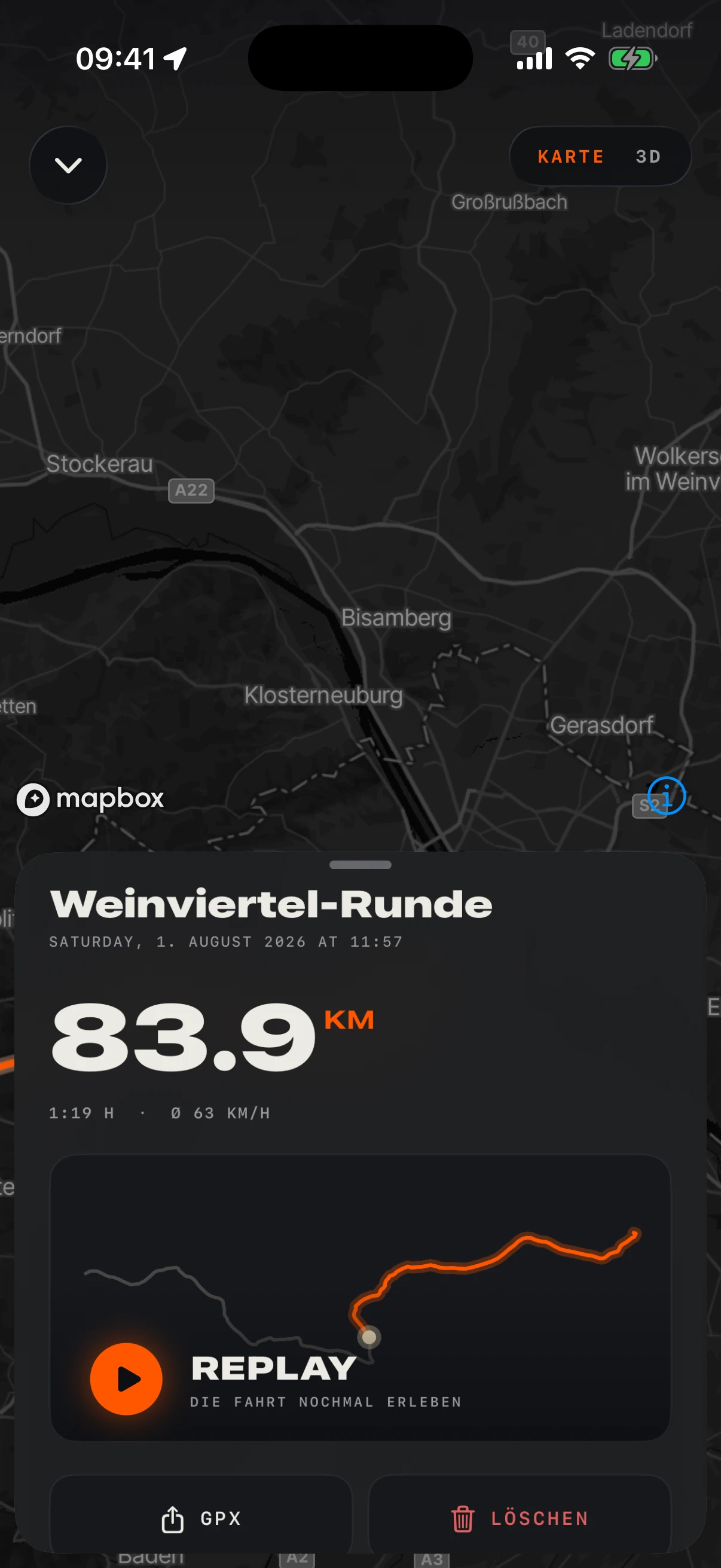 Fahrt mit Replay